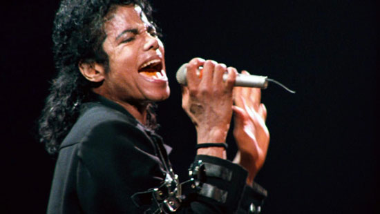 photo of Michael Jackson singing